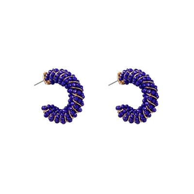 Go Dutch Label Oorknoppen twisted beads hoop Blauw
