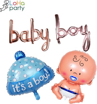 Loha-party®Baby shower Thema Folie ballon Set-Baby boy-Blauw mut Folie ballon-Baby Boy Letter Folie bballon-It's a Boy-Geboorte-Roos-Goud-letter ballonnen kit