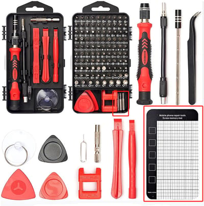 122-in-1 Precisie Schroevendraaierset - Fijnmechanica-gereedschapsset - Smartphone Reparatieset - Bitset met Torx - Magnetisch - Magnetische Mini Schroevendraaierset - Reparatiekit geschikt voor Laptop / Smartphone / Camera / Horloge / Bril / Tablet