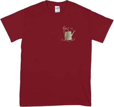 Dames en Heren T-Shirt – Tuinieren – This is My Gardening T Shirt – Gieter Logo – Rood – S