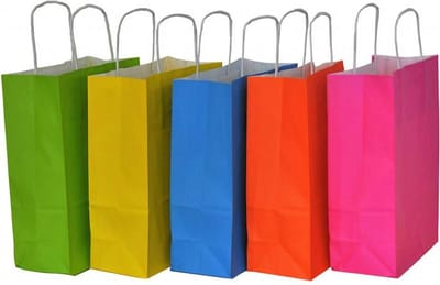 Papieren tasjes 50 stuks - Meerdere kleuren - A5 18x8x24 - Cadeautasjes - Papieren tasjes met handvat