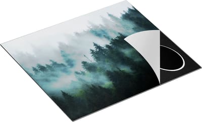 Chefcare Inductie Beschermer Bos met Bomen in de Mist - 60x50 cm - Afdekplaat Inductie - Kookplaat Beschermer - Inductie Mat