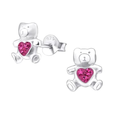 Amanto Kids Oorbellen Gabi Pink - 925 Zilver E-Coating - Beertje - 8x9mm