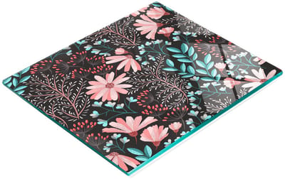 Multifunctionele decoratieve glazen snijplank voor de keuken met lentebloemen, 60x52 cm