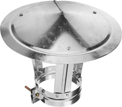 Schoorsteenkap Regenafdekking - Dakventilatiekap Ijzeren Kap - Schoorsteen Beschermen - Windbestendig Ontwerp - 10cm Diameter - Zilver