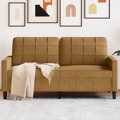 vidaXL - Tweezitsbank - 140 - cm - stof - bruin