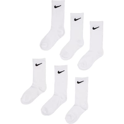 Nike Kids Crew 6 Pack Sokken Unisex - Wit - Maat 23.5 - 27 - Katoen