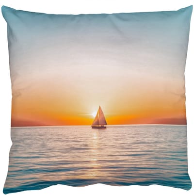 Sierkussens - Kussentjes Woonkamer - 50x50 cm - Zee - Zeilboot - Zonsondergang