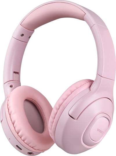 WiseQ Onbreekbare Draadloze Kinderkoptelefoon – Koptelefoon Meisje Bluetooth – Koptelefoon Kinderen Draadloos – Over Ear – 45 Uur Batterij – Met Microfoon – Volumebegrenzer – Roze