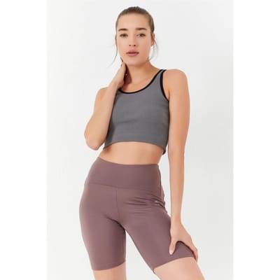 Geribbelde Mouwloze Crop Top