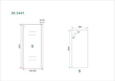 Wiesbaden Side zijwand voor Puerta en Slide nisdeur 900 x 2000 x 8 mm nano helder glas/chroom