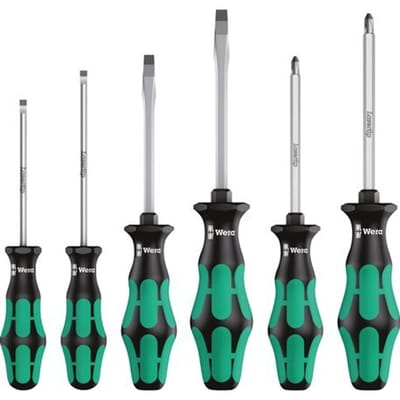 Wera 6-Delige Sleuf/Pozidriv Laserpunt Hexagonale Blade Schroevendraaierset