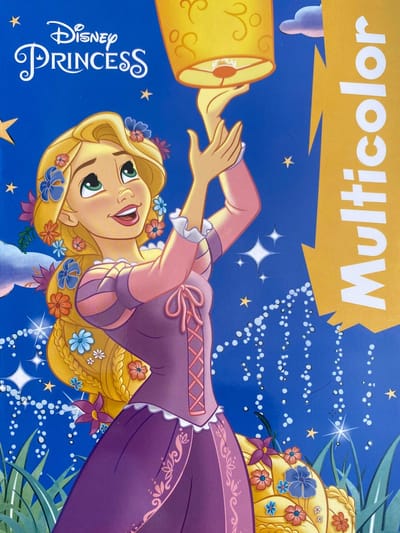 Multicolor - Disney Princess Kleurboek - Gele Banner - 32 Pagina's Waarvan 17 Kleurplaten en 17 Voorbeelden - Voor Kinderen - Creatief - Knutselen - Uitermate Geschikt voor Kleurpotloden en Wasco