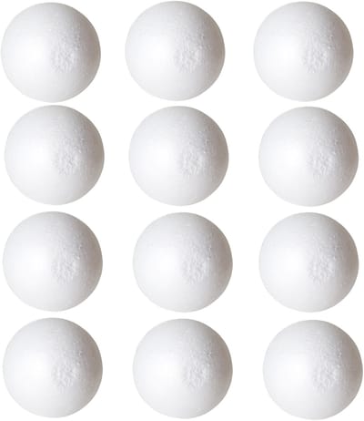 Gerimport Piepschuim bal/bol - 12x - D10 cm - wit - DIY hobby/decoratie bal