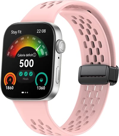 Stravo Sportief Siliconen Horlogebandje met Magnetische Sluiting – Geschikt voor Huawei Watch Fit 5 / Watch Fit 5 Pro / Watch Fit 4 / Watch Fit 4 pro / Watch Fit 3 – Ademend & Comfortabel Horlogeband – Roze