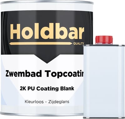Holdbar Zwembad Topcoating Zijdeglans 1 kg - Glashelder - Zwembadverf - Waterdicht - Gemakkelijk reinigen - UV-bestendig - Chloor en Chemicaliën Bestendig - Mat, Zijdeglans en Hoogglans - 2 Componenten