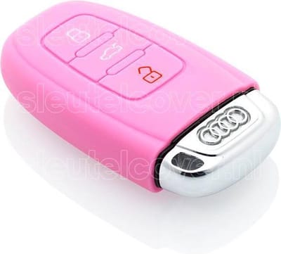 Autosleutel Hoesje geschikt voor Audi - SleutelCover - Silicone Autosleutel Cover - Sleutelhoesje Roze