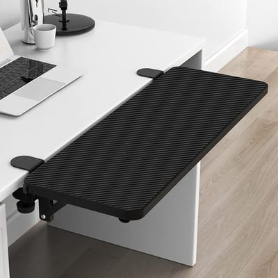 Inklapbare Bureauverlenger Zwart - Ergonomische Toetsenbord Lade voor Extra Werkruimte en Arm Ondersteuning