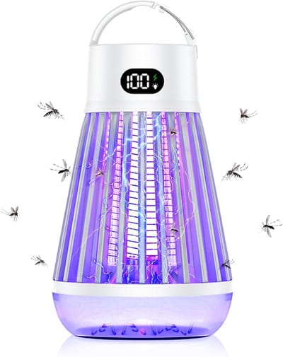 Camping muggenlamp, muggenverdelger, stil en waterdicht, 10 uur batterijduur, ophangbaar, insectenlamp, muggenkiller, voor outdoor-avonturen, campinguitrusting en accessoires