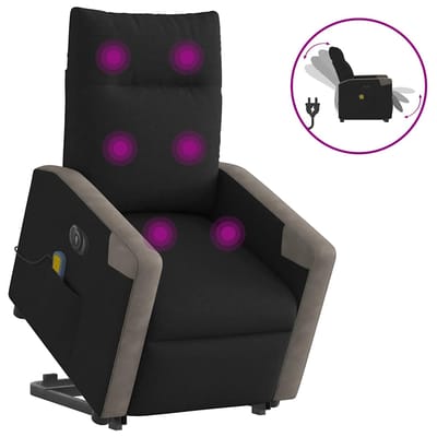 vidaXL - Sta-op-massagestoel - elektrisch - verstelbaar - stof - zwart