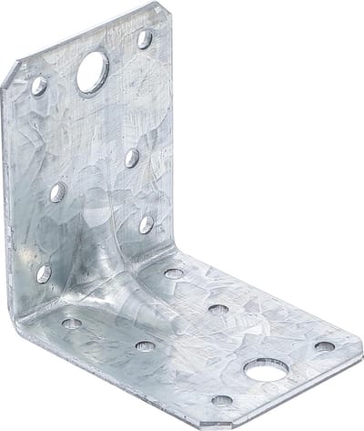 Hoekverbinder - Bevestigingshoek - Houtverbinding - Met versterking - 70x70x55mm - Zilverkleurig