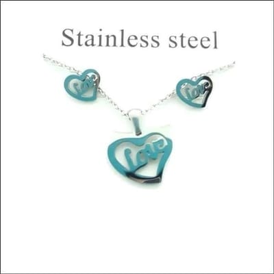 Aramat Jewels | Sieradensets | Hartvormige Oorbellen Set met Tekst Love | | | | | | | Verkleurd niet