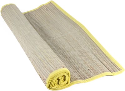 Rieten strandmatje - 2 Stuks - Beach Mat - 180 x 60 cm - Oprolbaar - Geel - Volwassenen - Kinderen