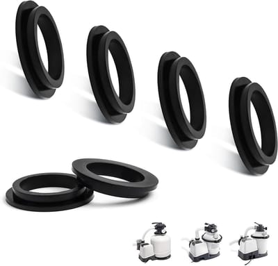 Set van 6 O-Ringen voor Zwembadfilterpompen, Rubberafdichtingen voor Sandfilterpompen, Vervangende Onderdelen voor Optimaal Onderhoud van Uw Zwembad