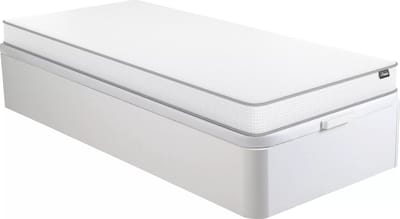 Vente-unique Set 90 x 190 cm bedbodem met opbergruimte wit + schuimmatras 12 cm dik - ASTYANAX II van YSMÉE