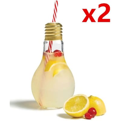 Ampoule créative populaire, verre à cocktail paille pour bar, lampe portable, bouteille refroidisseur globe avec couvercle, boissons froides, tasses à thé à bulles 200ml