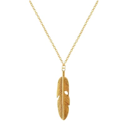 Marama Luma Gouden Veer Ketting – Premium Stainless Steel Damesketting met Veer Hanger – Nikkelvrij – Verstelbaar