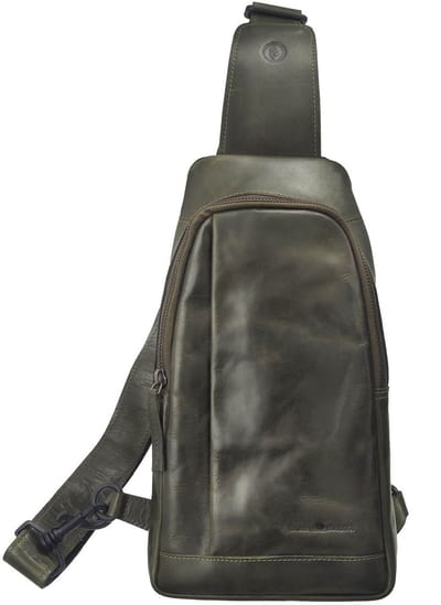 GREENBURRY schoudertas slingtas Newport Sling Bag British Green olijfgroen