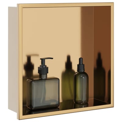 vidaXL - Douchenis - 32x32x9 - cm - roestvrijstaal - geborsteld - goudkleurig