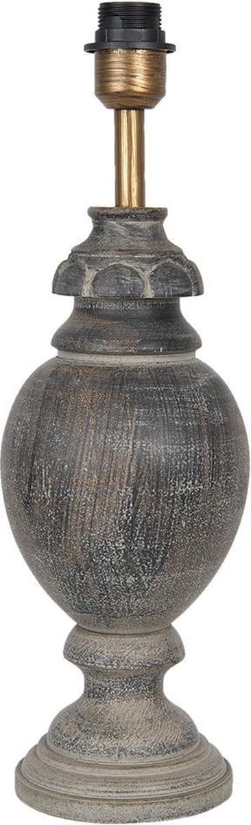 Clayre & Eef Lampenvoet Ø 17x51 cm Bruin Hout Rond Lampvoet Tafellamp
