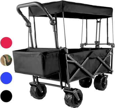 NordHaus Opvouwbare Kar - Bolderkar & Strandtrolley - 100 kg Draagvermogen - All-terrain Wielen - Compact Inklapbaar Design