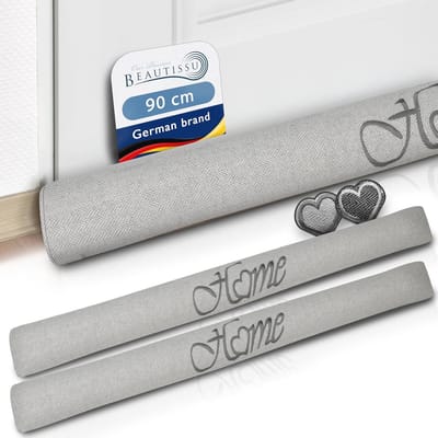 Draught Excluder 90 cm - Heavy Door Windstopper voor Deuren en Vensters - Luchtuitstotende Kussen - Grijze Deursausage