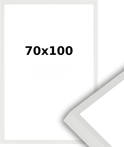 Aluminium Wissellijst 70 x 100 Wit - Helder Acrylite - Professional