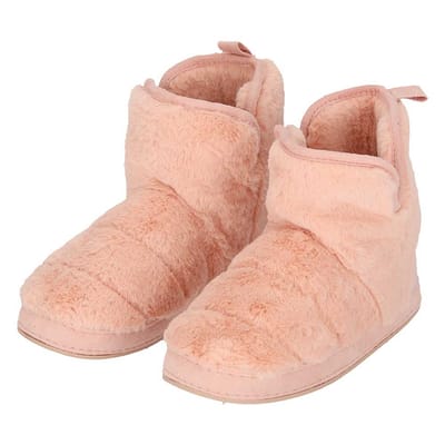 Apollo - Hoge sloffen dames - Fake Fur - Roze - Maat 37/38 - Sloffen dames - Warme sloffen dames
