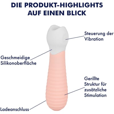 EIS, vibrator, gegroefde minivibrator, 11,5 cm, waterdicht, oplaadbaar, huidvriendelijke siliconen