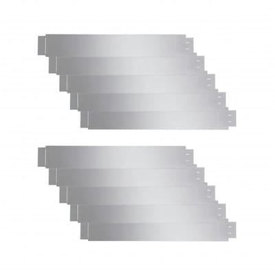 Gazonrand Set van 10 - 10 Meter Totaal - Borderrand Verzinkt Staal - Hoogte 14 cm - Flexibele Tuinafboording - Roestbestendig & Buigbaar