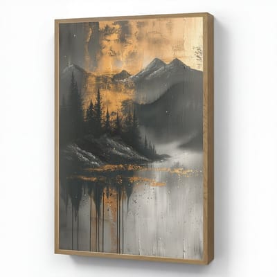 Wandlamp 60x90 cm - Oplaadbaar - Natuur - Abstract - Landschap - Modern - Wandlampen binnen woonkamer - Slaapkamer lamp - Decoratieve nachtlamp - Vloerlamp draadloos