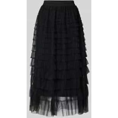 Tulle Tiered Ruffle Midi Skirt