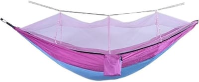 Kampeerhangmat - Nylon Hangmat - Buiten Ontspannen - Met Klamboe - 254 cm - Rood