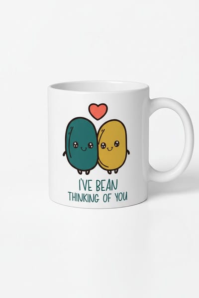 Lieve Bonen Mok - I'VE BEAN THINKING OF YOU - Origineel Cadeau Koffiemok