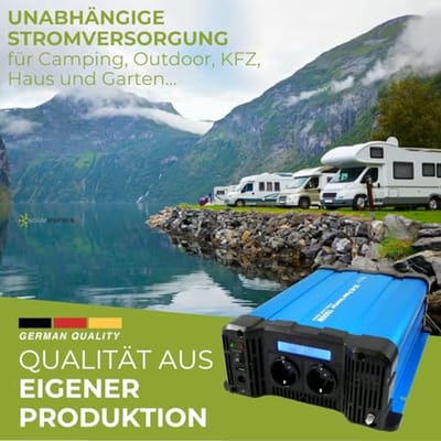 Spanningsomvormer 1500W 12V Pure Sinus Inverter met Display voor LiFePO4, Lood en AGM-Batterijen