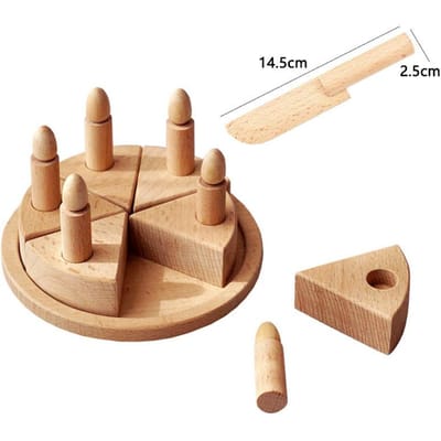 Kinderen Simulatie Verjaardagstaart Houten Speelgoed Rollenspel Beuken Houten Paletten Voedsel Snijden Taart Interactieve Spellen Keukenspeelgoed