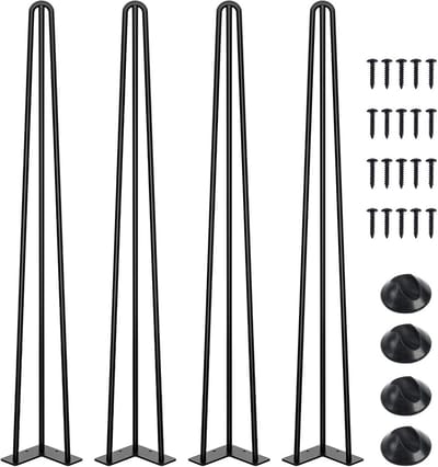 Haarspeld Tafelpoten - Bureaupoten Metalen - Meubels Maken - Heavy Duty Staal - 36 inch 4 stuks - Zwart