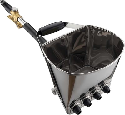 Wiltec pleisterwerper 6-10 bar, pleister spuitpistool met 8 mm spuitmond, mortelpistool met 3,7 l trechter, pleisterspuitmachine 72 cm lang, pleistermachine voor wanden en plafond