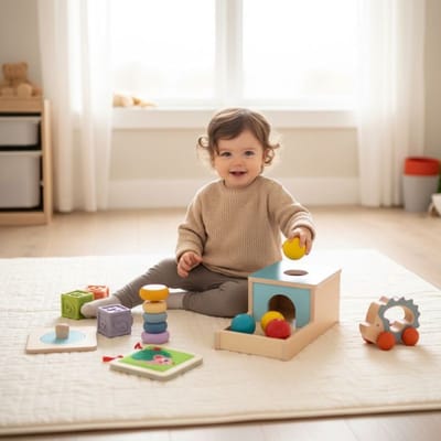 Twindle Educatieve Speelbox 7-12 Maanden - Montessori Baby Speelgoed - Ontwikkelingspakket - Betekenisvol Kraamcadeau