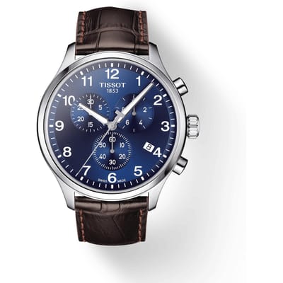 Tissot herenhorloge met leren bandje en blauwe wijzerplaat T116.617.16.047.00 blauw